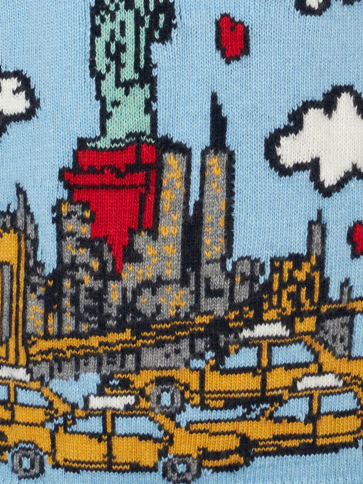 Maglia Princess azzurra con ricamo cartolina New York