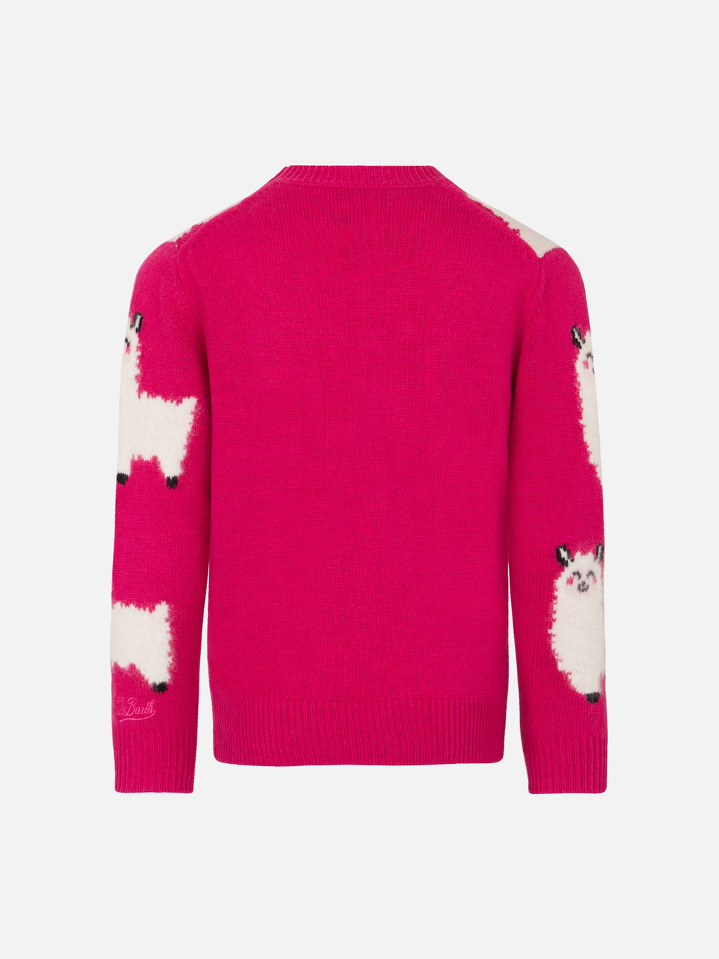 Maglia girocollo Princess Soft fucsia con ricamo L'Amour