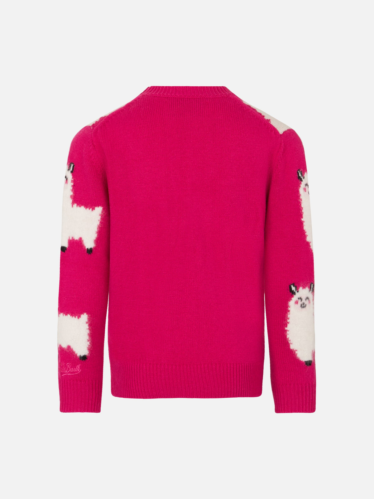 Maglia girocollo Princess Soft fucsia con ricamo L'Amour