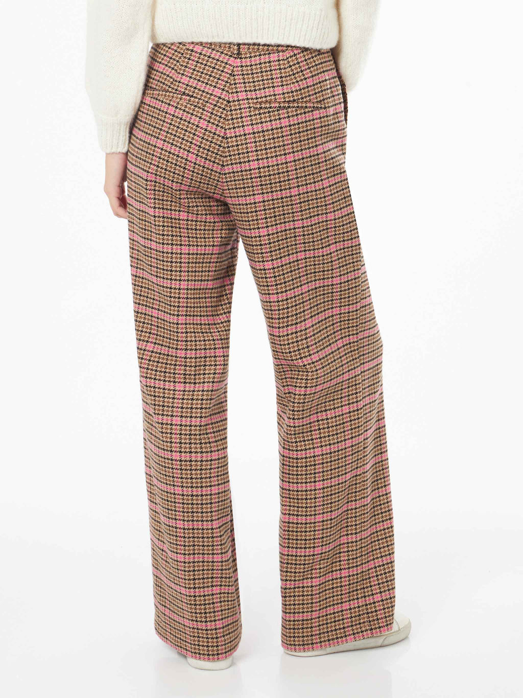 Pantaloni palazzo Rebella bianchi e neri pied de poule