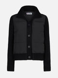 Giacca ibrida Rosental nera con maniche in maglia e ricamo logo