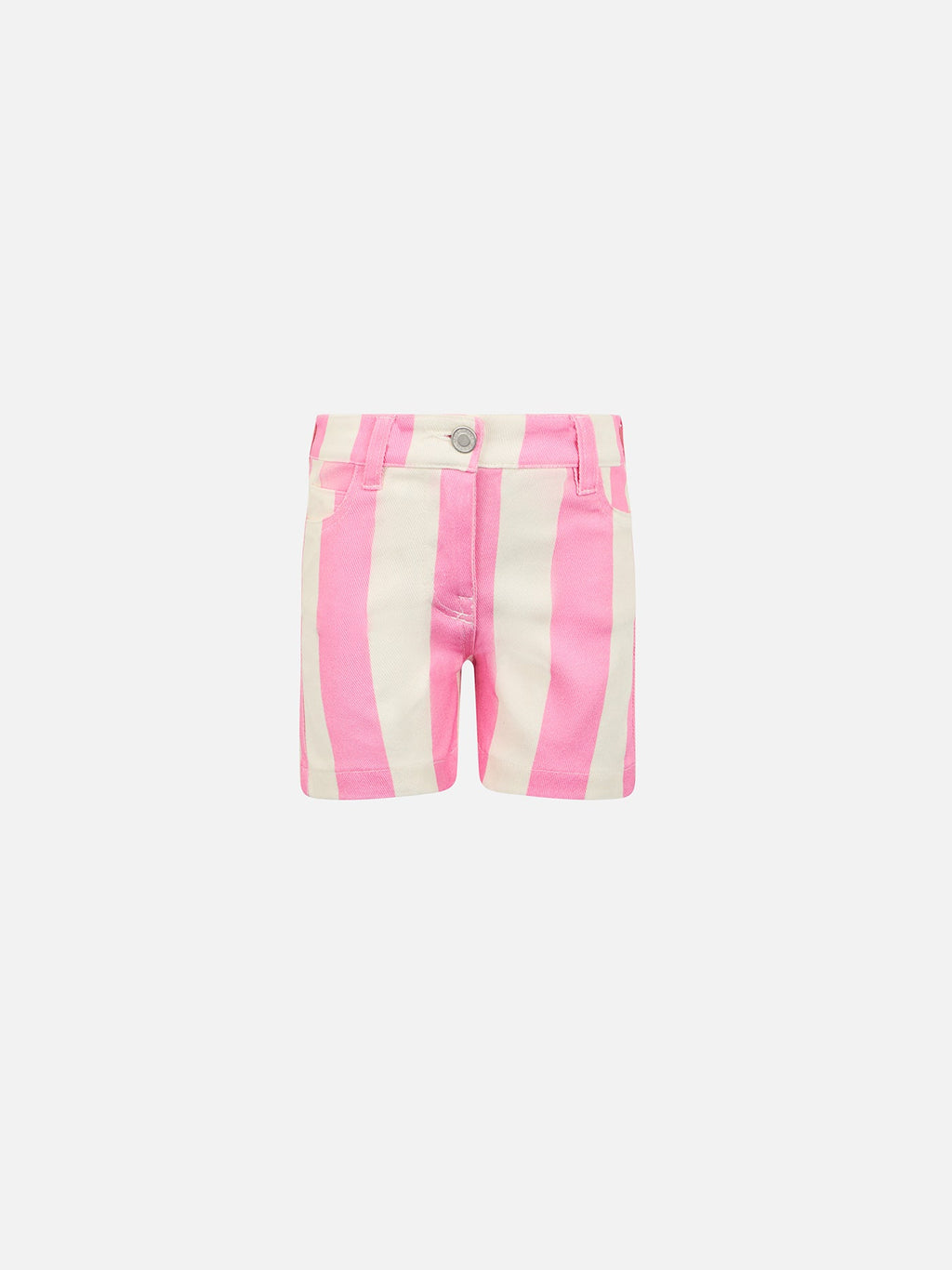 Bermuda Cancun Jr in denim a righe rosa