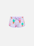 Shorts mare Coco lilla con stampa gelati vichy product image 1