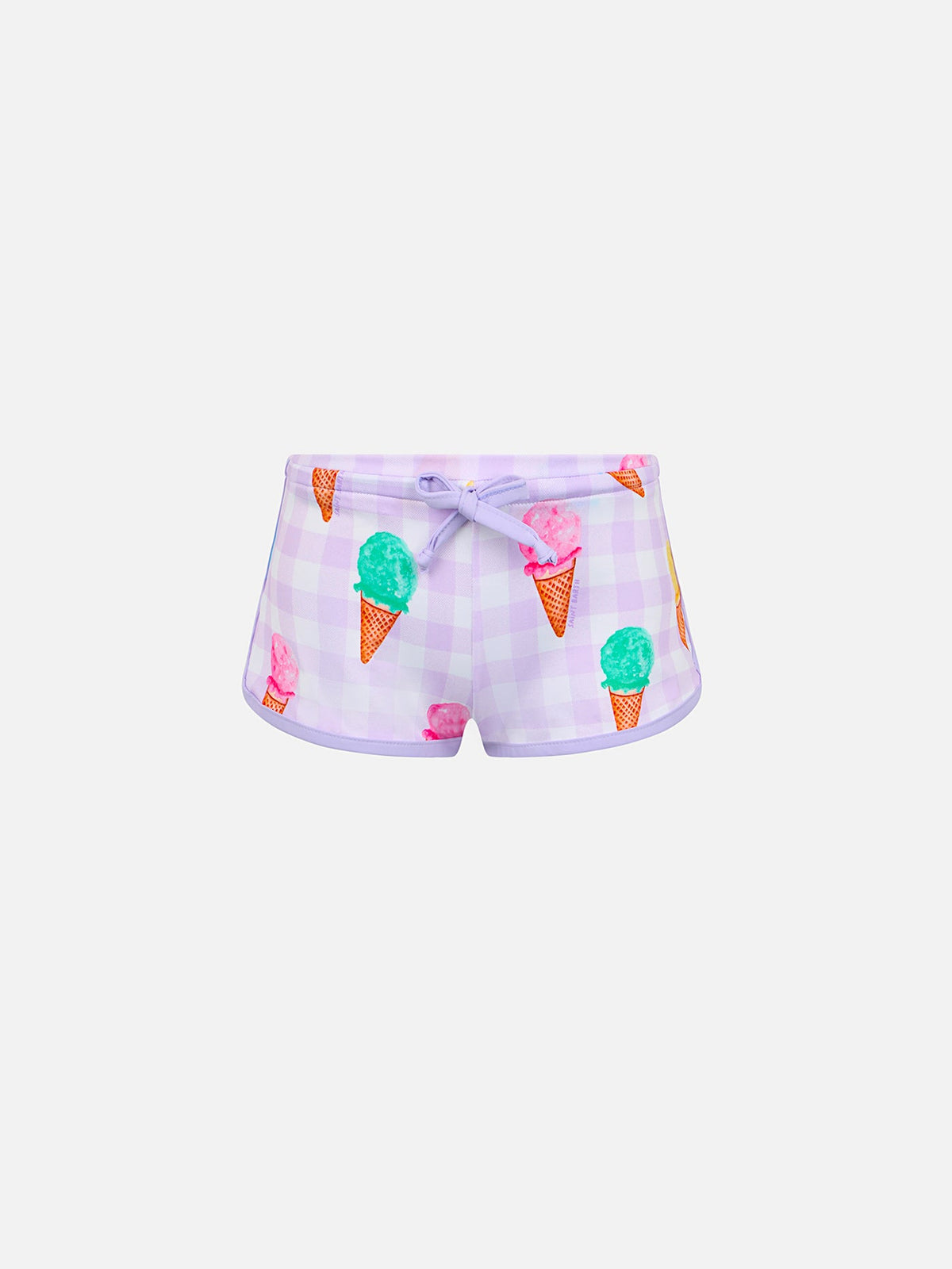 Shorts mare Coco lilla con stampa gelati vichy product image 1