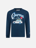 T-shirt Luton Jr blu a maniche lunghe con stampa auto di product image 1
