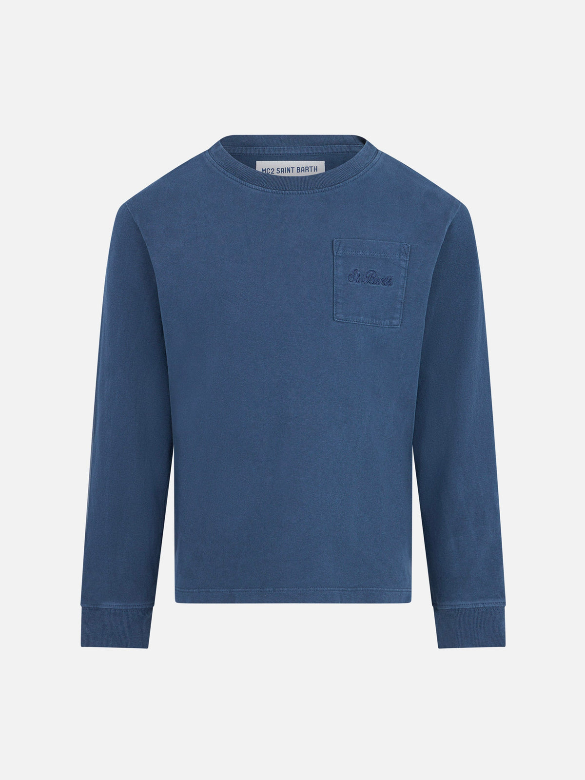 T-shirt Luton Jr blu a maniche lunghe con ricamo logo product image 1