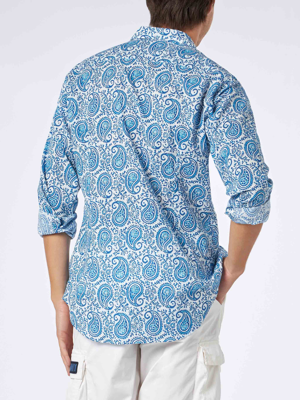Camicia Sikelia bianca in mussola con stampa paisley product image 3