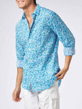 Camicia Sikelia bianca in mussola con motivo floreale product image 1