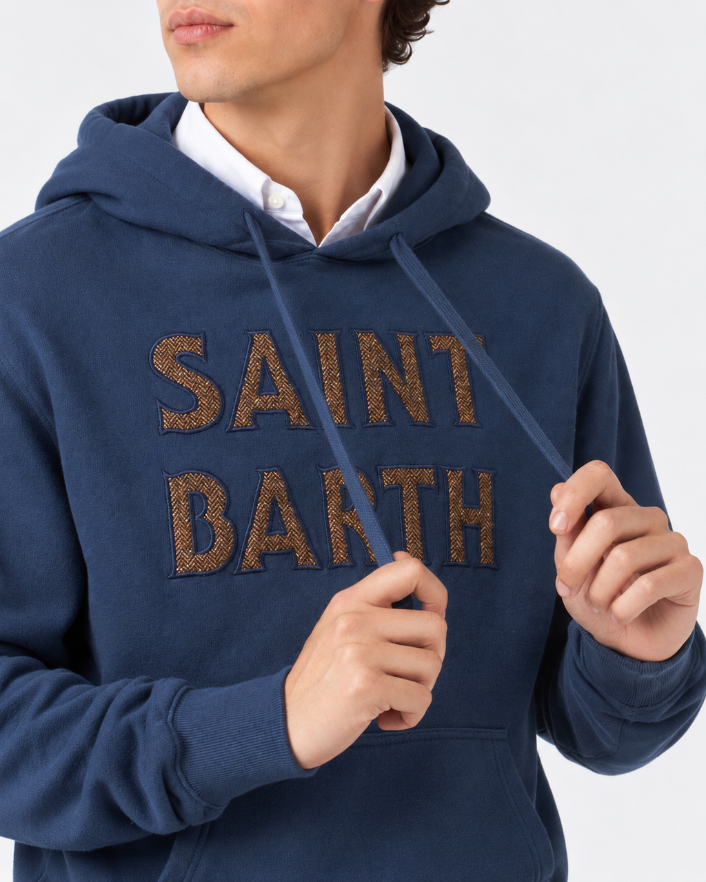 Felpa con cappuccio Tribeca blu navy patch logo product image 4
