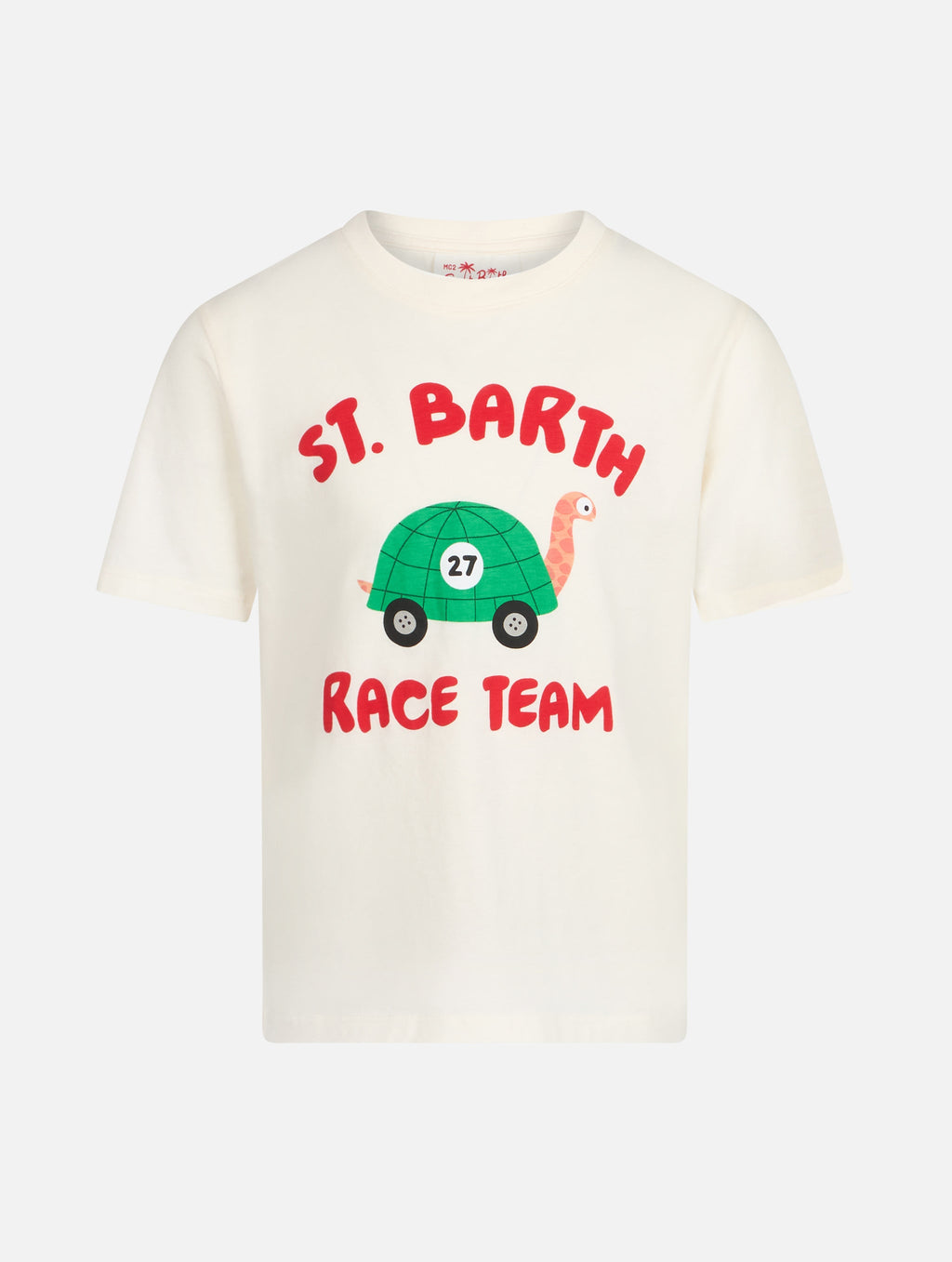 T-shirt bianco panna con stampa St. Barth race team product image 1