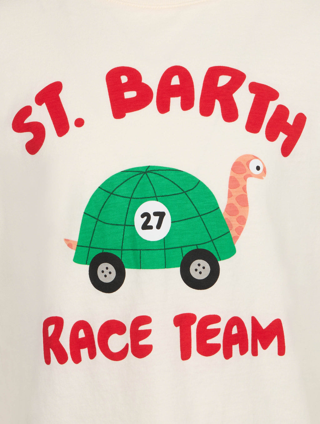 T-shirt bianco panna con stampa St. Barth race team product image 2