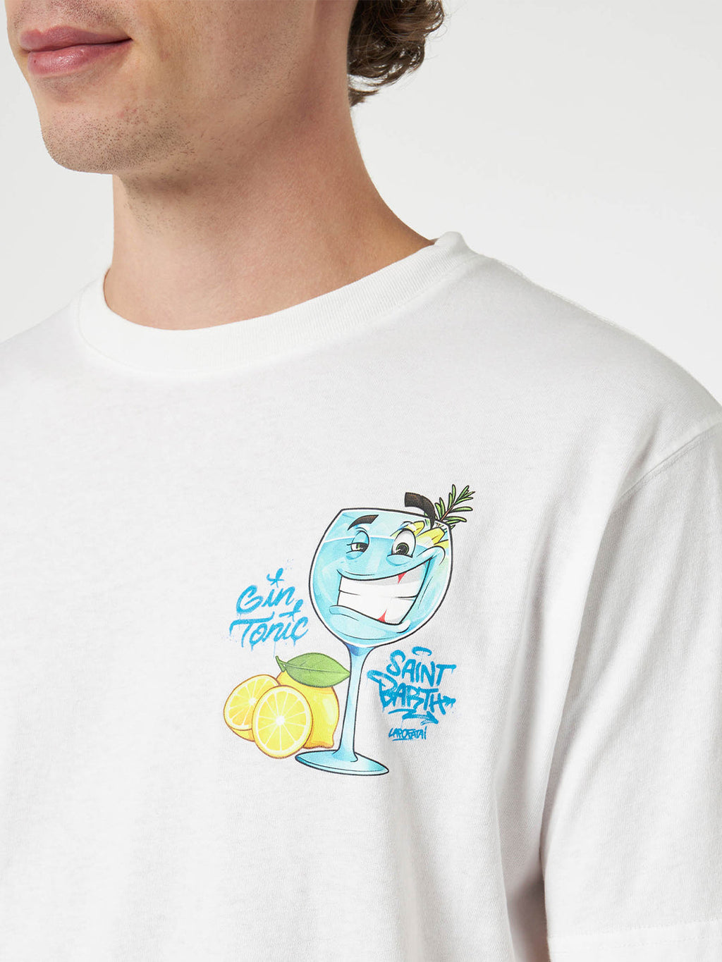T-shirt bianca con stampa gin tonic | Special Edition product image 2