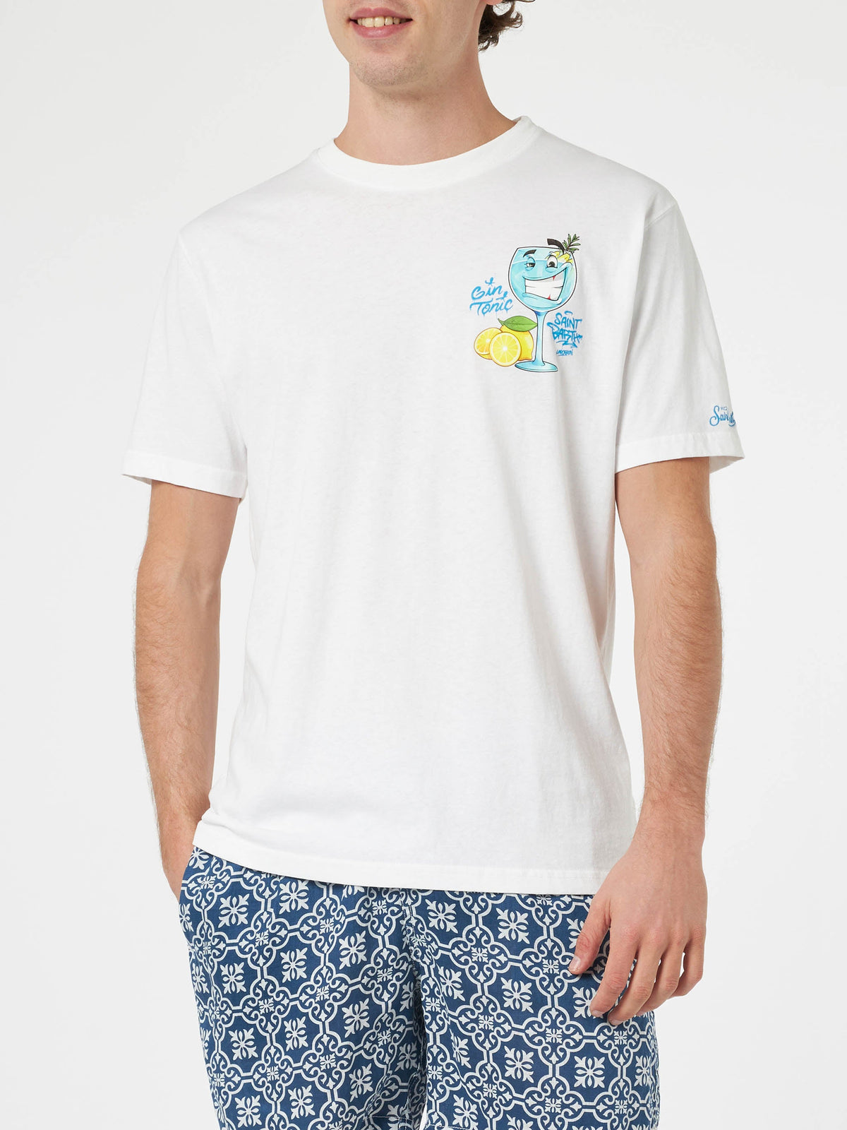 T-shirt bianca con stampa gin tonic | Special Edition product image 4