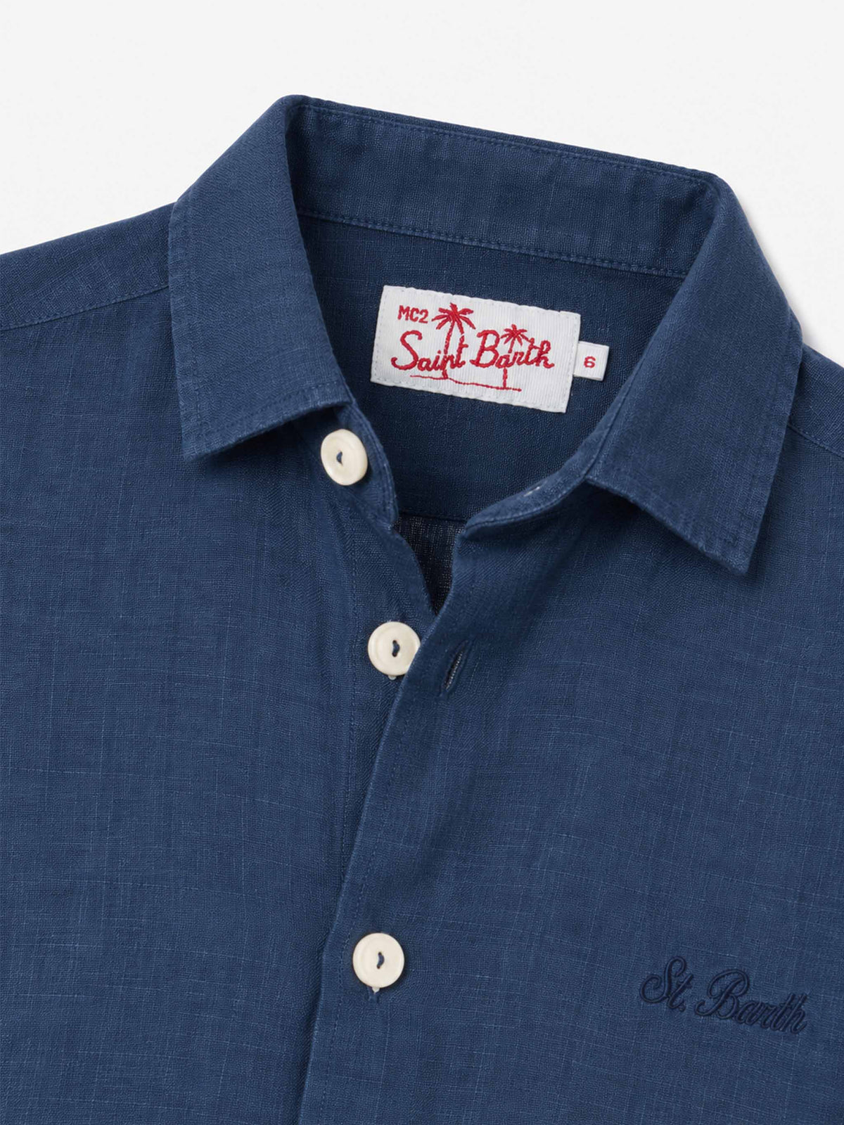 Camicia Agnes blu navy in lino product image 3