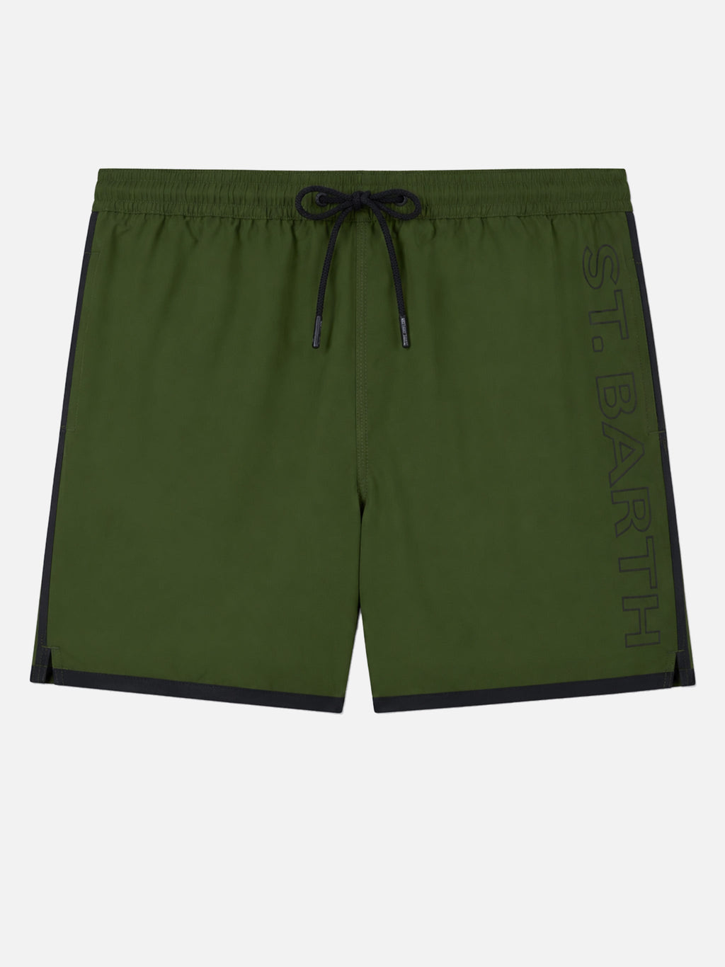 Costume mare Alphaclub verde militare con logo laterale a contrasto