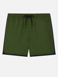 Costume mare Alphaclub verde militare con logo laterale a contrasto