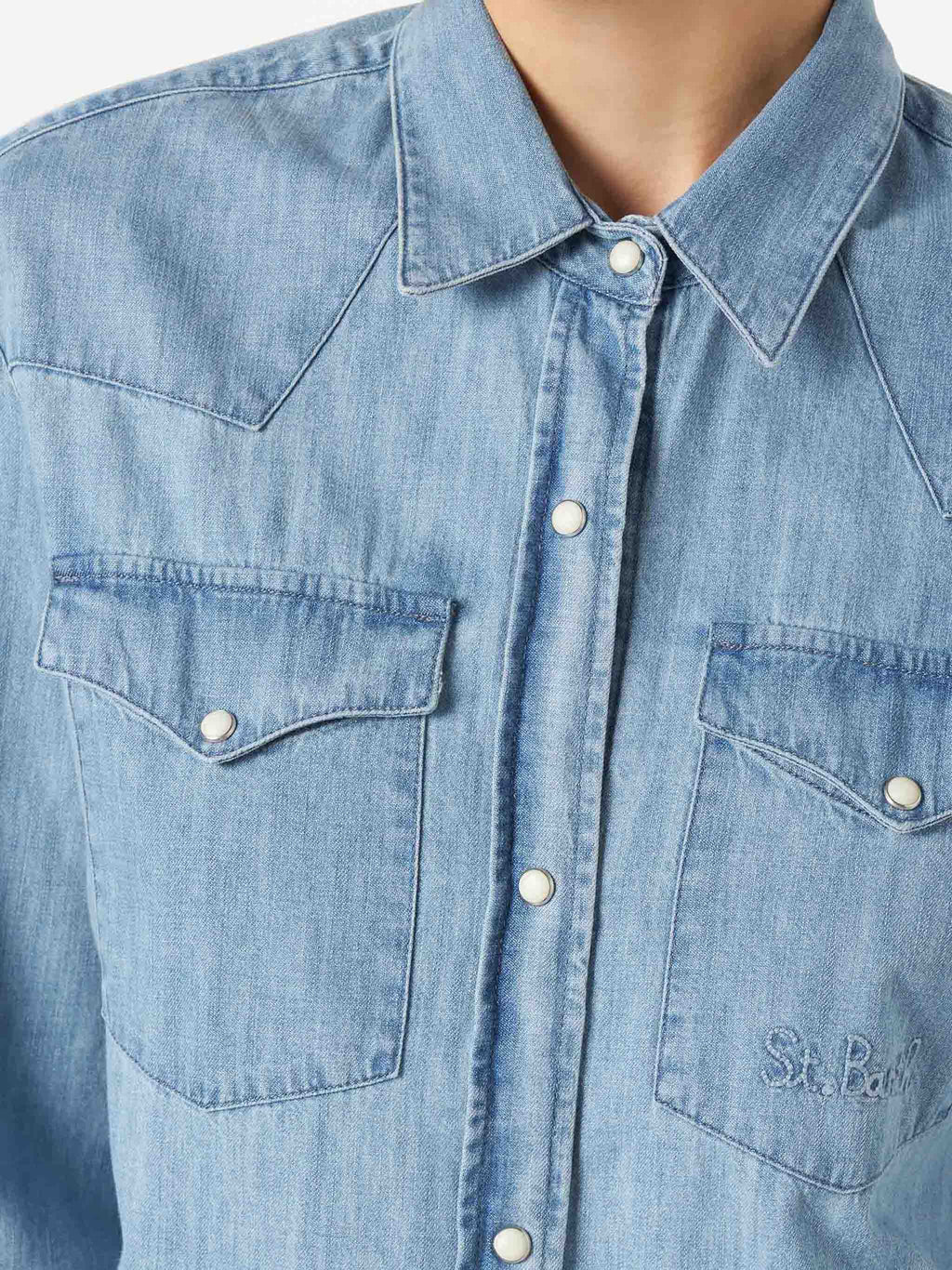Camicia western Amaya Tex azzurra in denim product image 3