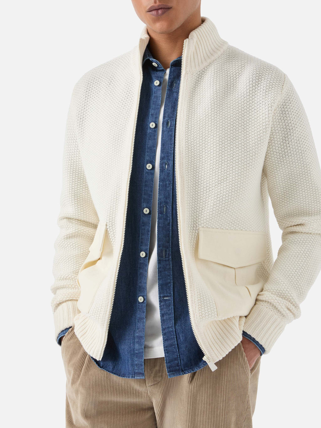 Bomber Andermatt bianco panna in maglia product image 1