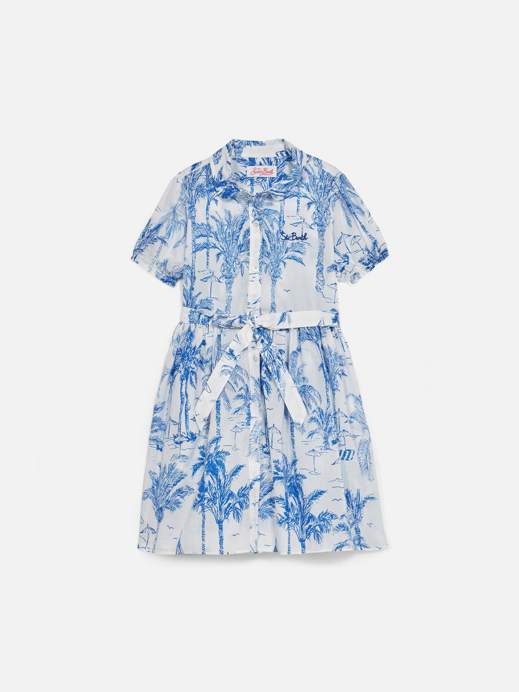 Abito Anastasie Jr bianco con stampa toile de Jouy