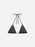 Top bikini Annabelle triangolo grigio con dettagli strass applicati