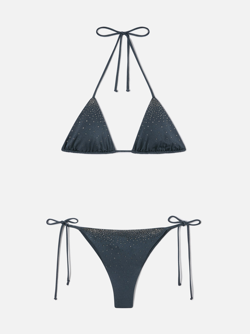 Bikini Annabelle Marielle grigio scuro con dettagli strass