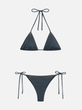 Bikini Annabelle Marielle grigio scuro con dettagli strass