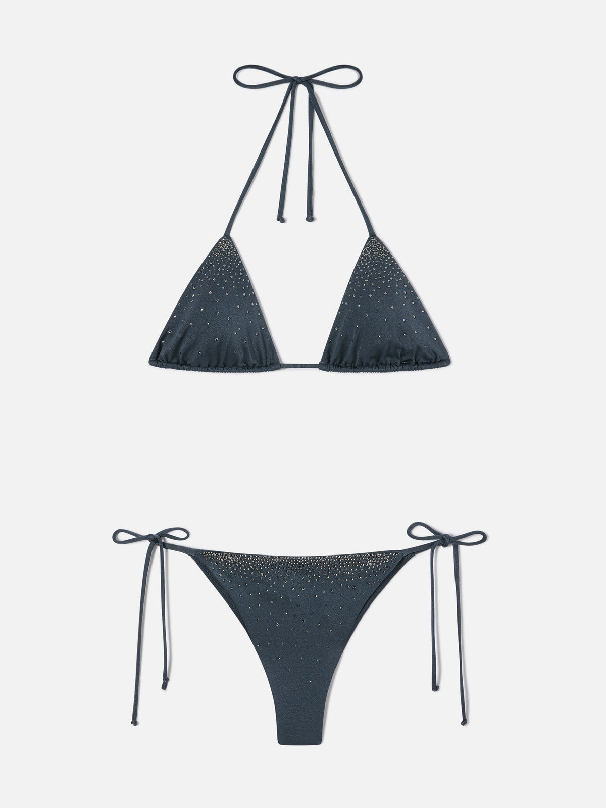 Bikini Annabelle Marielle grigio scuro con dettagli strass