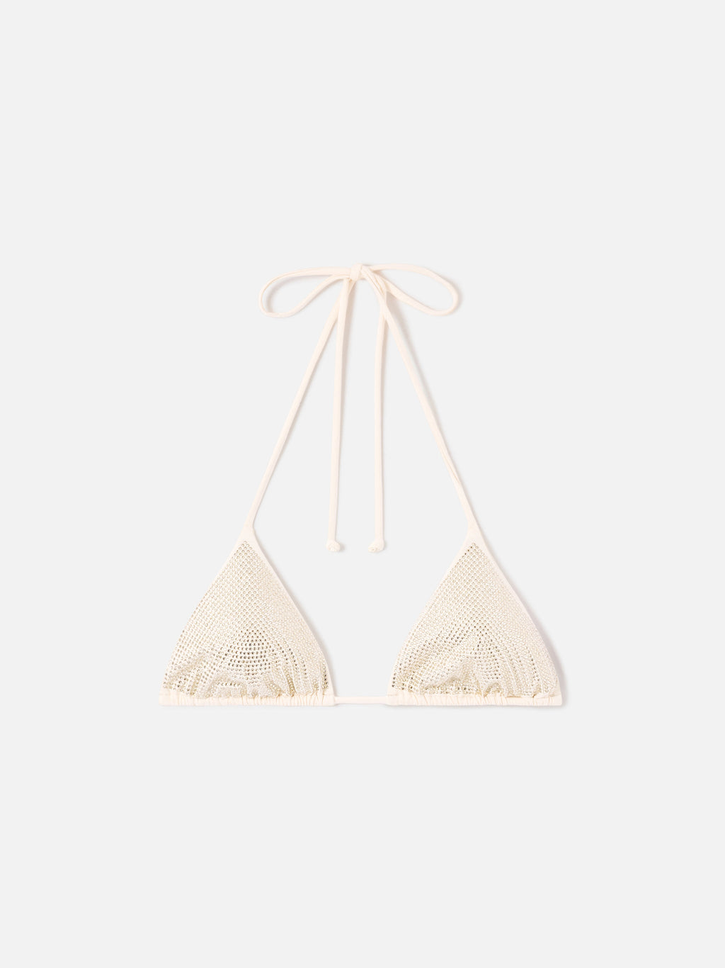Top bikini a triangolo Annabelle nude con strass