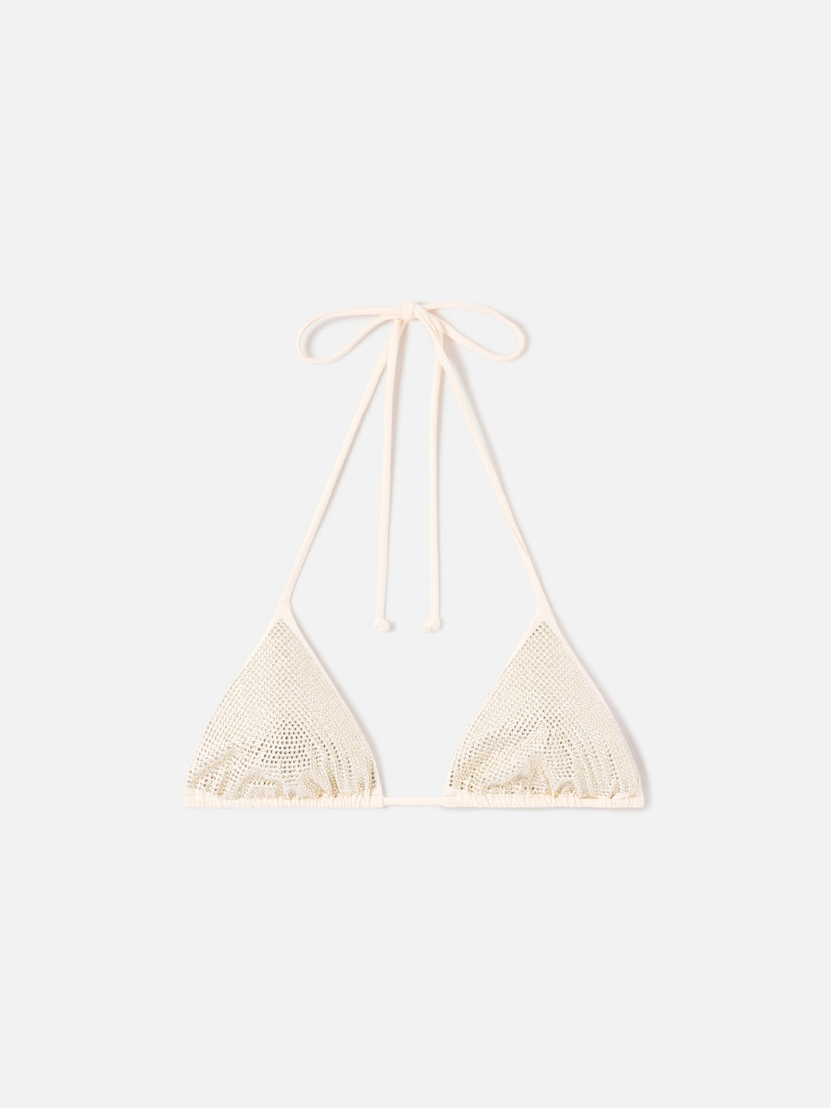 Top bikini a triangolo Annabelle nude con strass