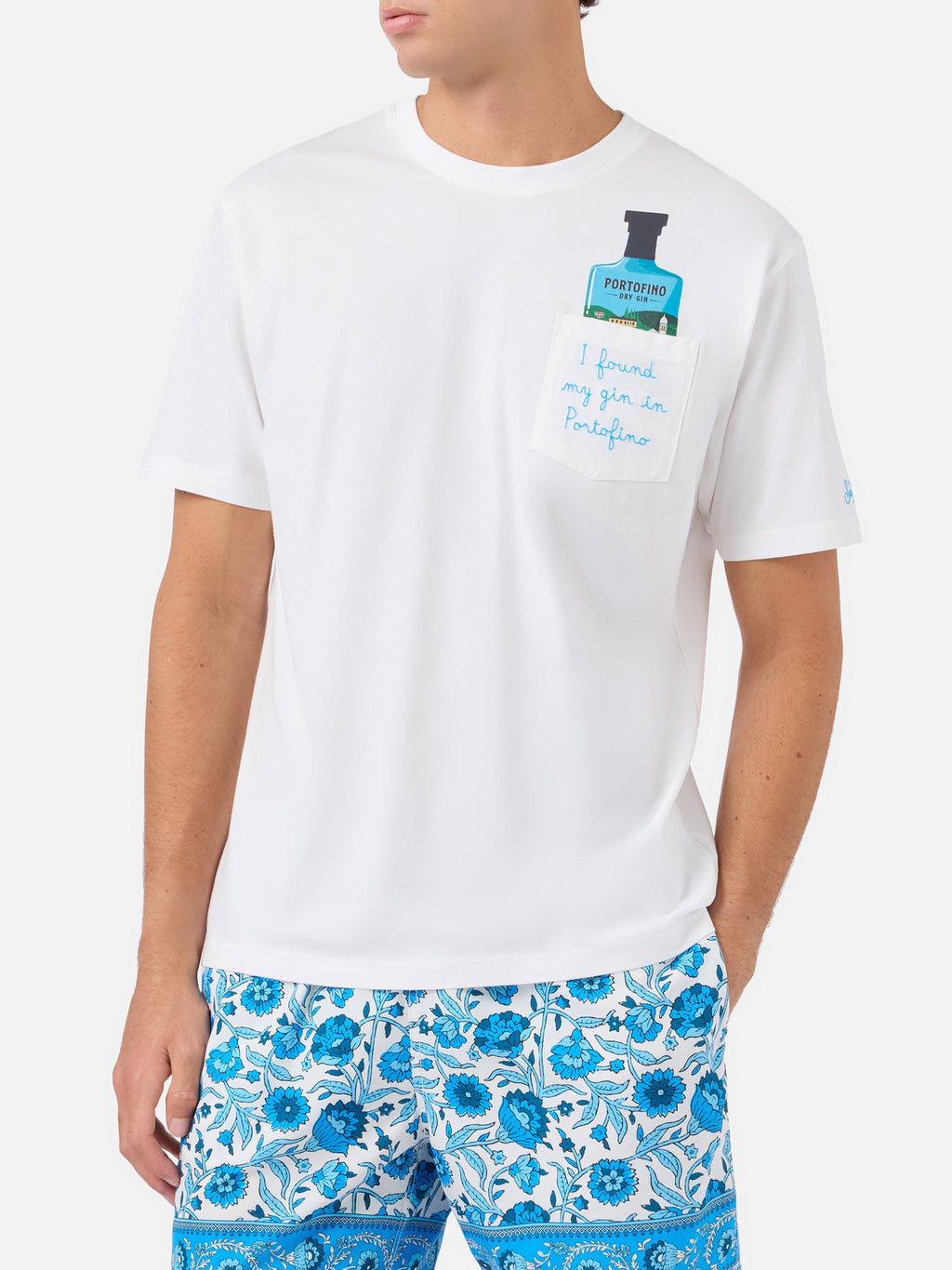 T-shirt Austin bianca con ricamo Portofino Dry Gin product image 3