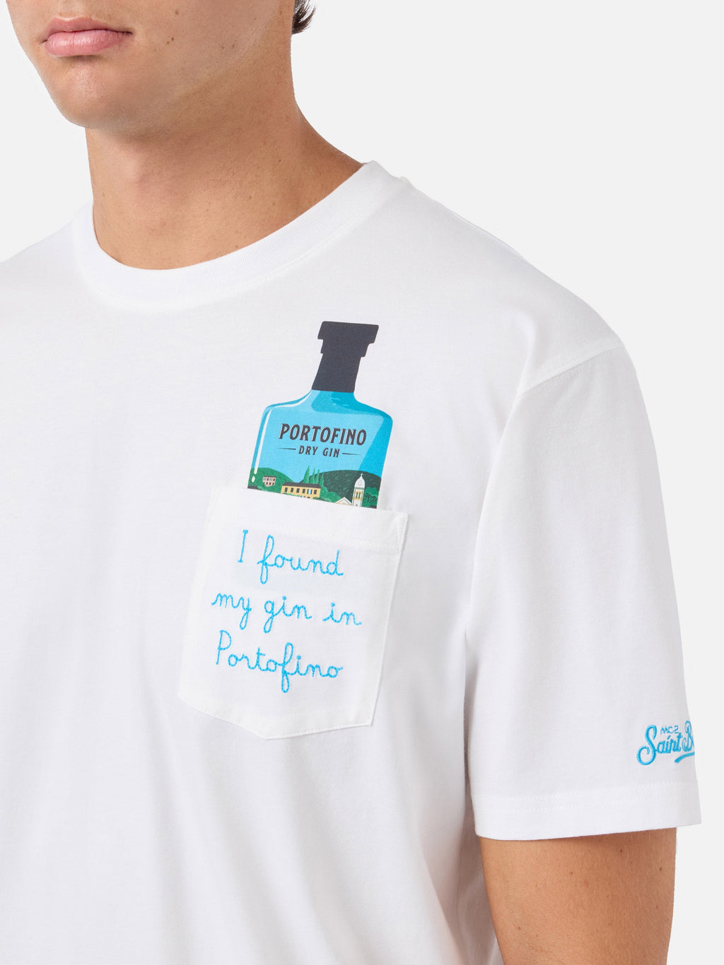 T-shirt Austin bianca con ricamo Portofino Dry Gin product image 2