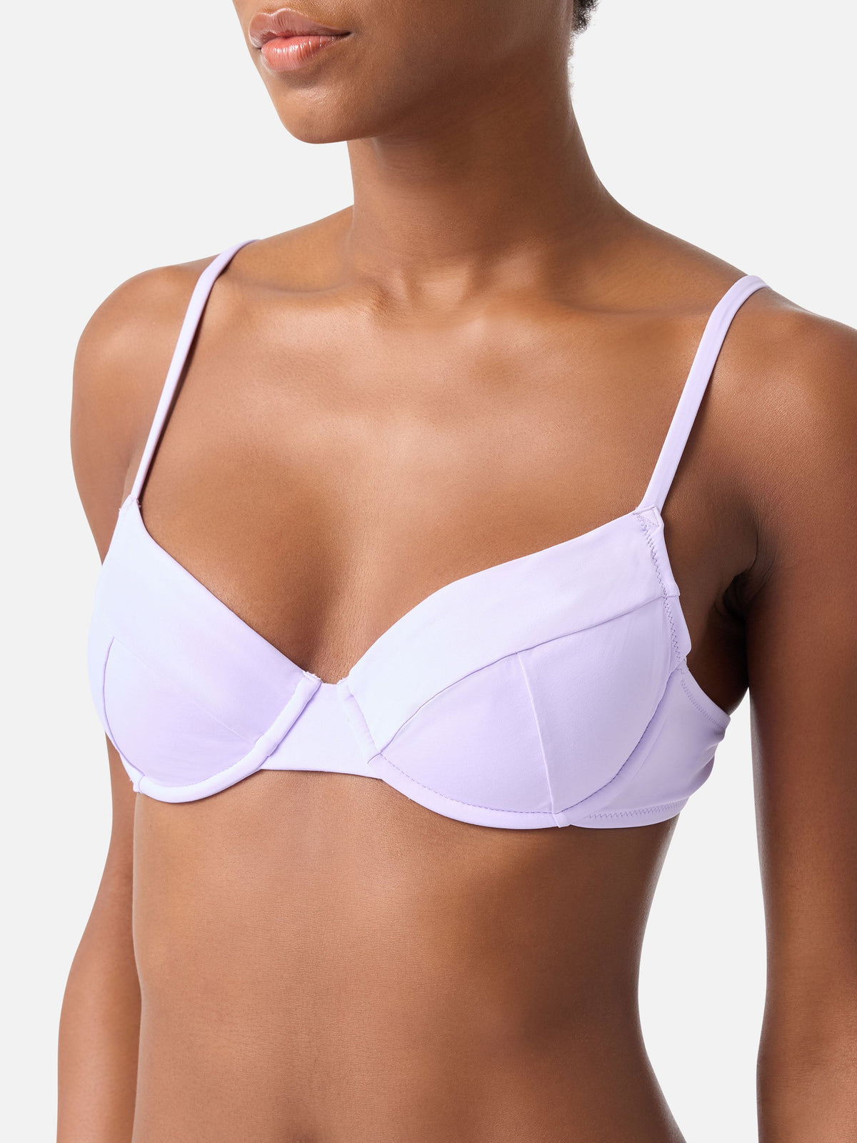 Bikini Bea Virgo bralette con ferretto lilla tinta unita