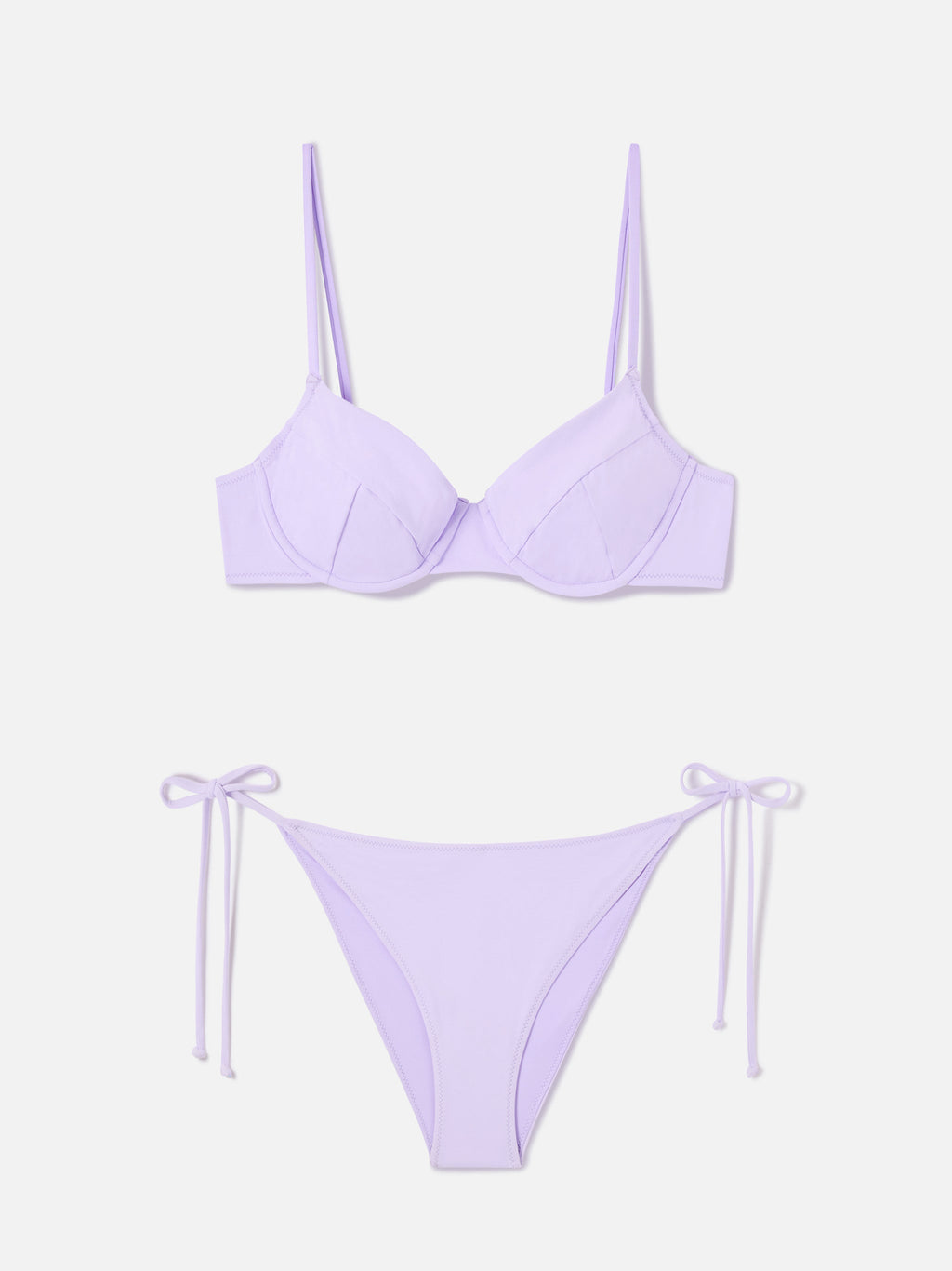 Bikini Bea Virgo bralette con ferretto lilla tinta unita