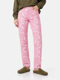 Pantaloni Belleville in denim con stampa paisley rosa