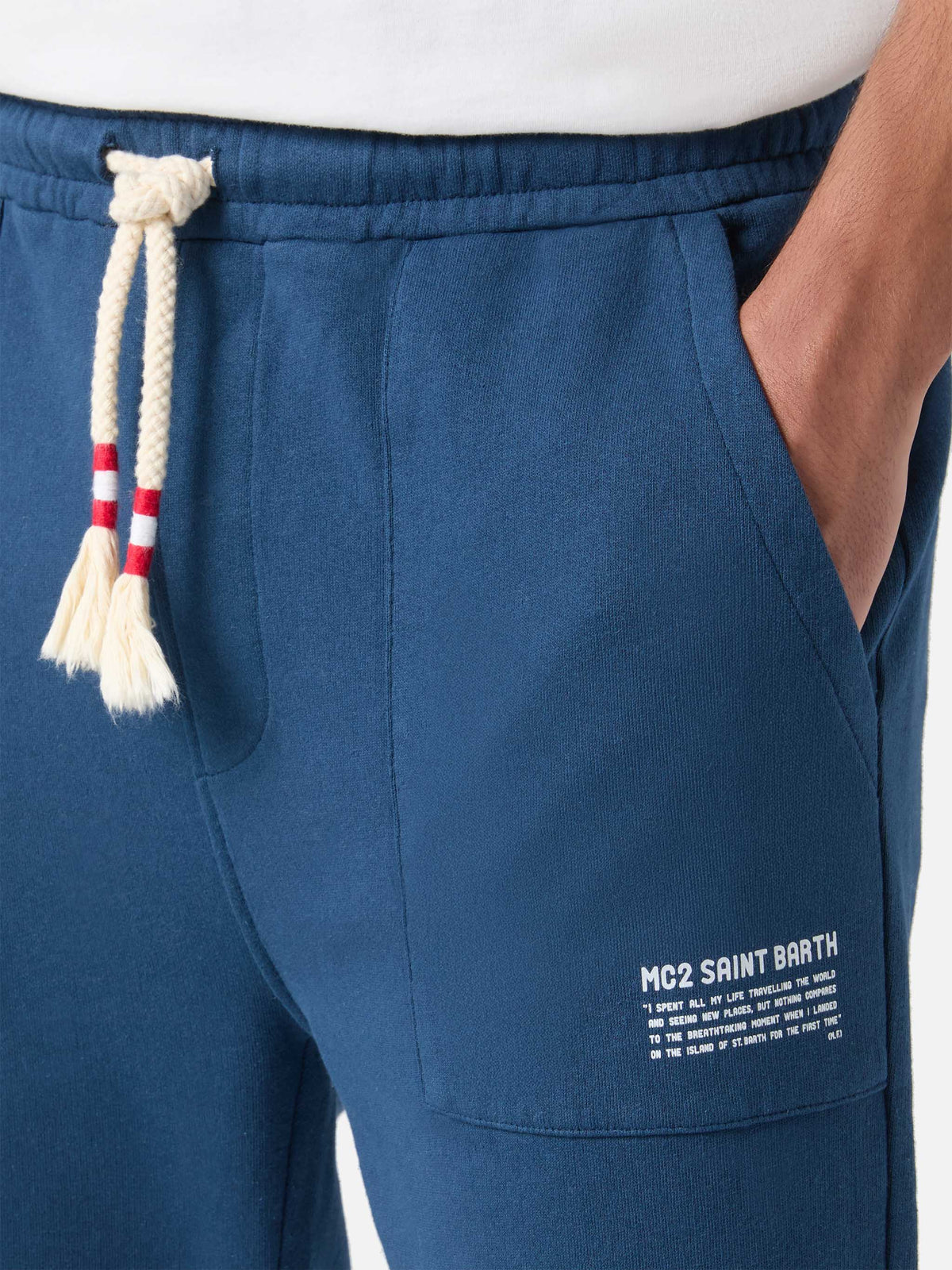 Pantaloni in maglia Bolt blu navy in cotone