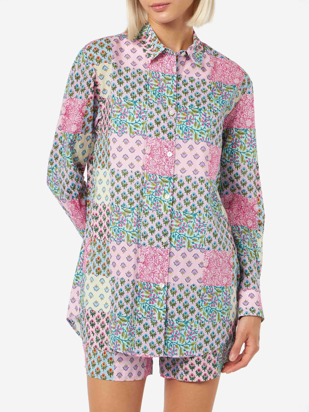 Camicia Brigitte in cotone con stampa a patch di fiori product image 1