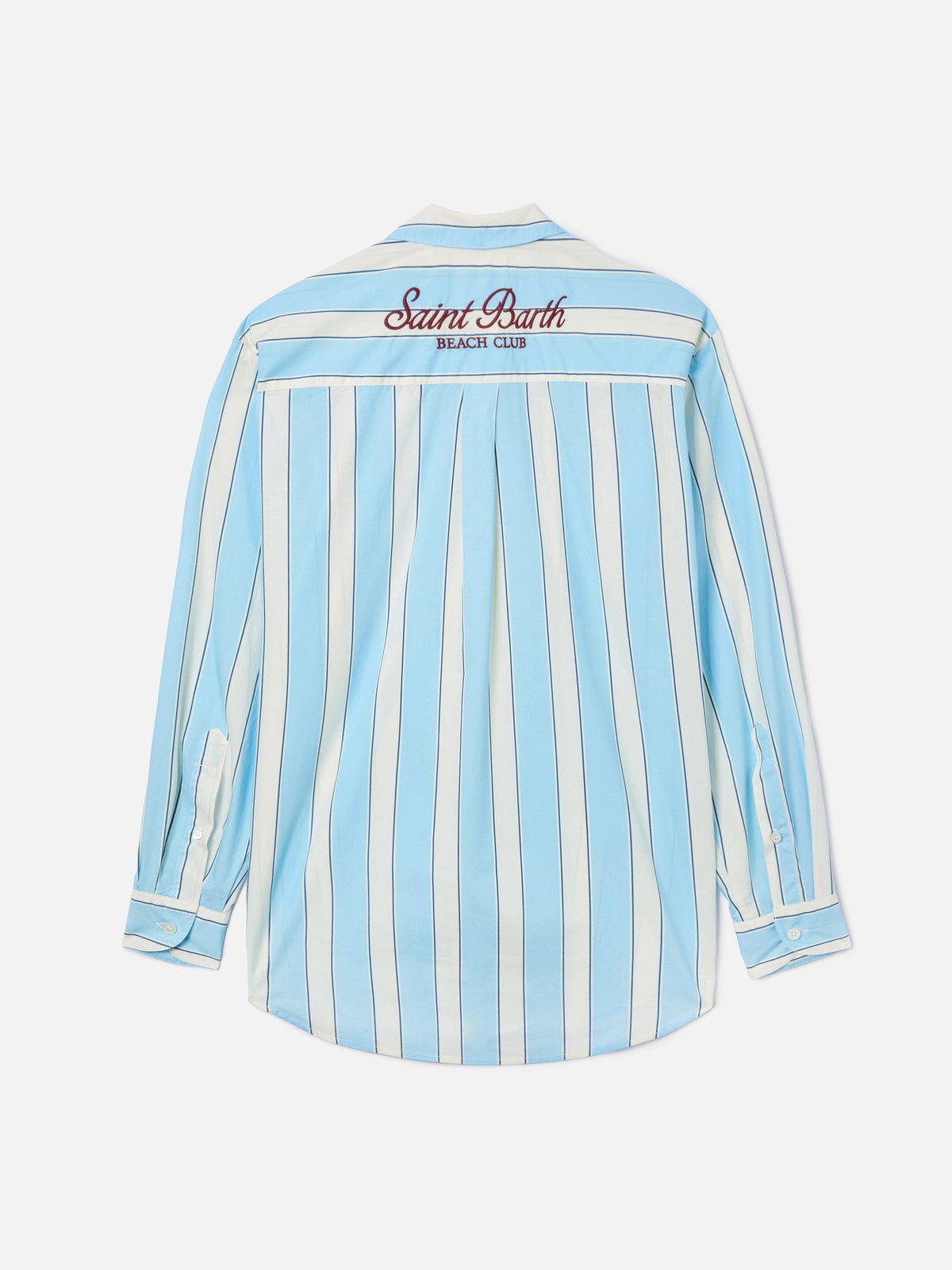 Camicia Brigitte in cotone a righe azzurre con ricamo Sport product image 4