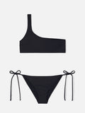 Bikini Breezy nero con fascia monospalla