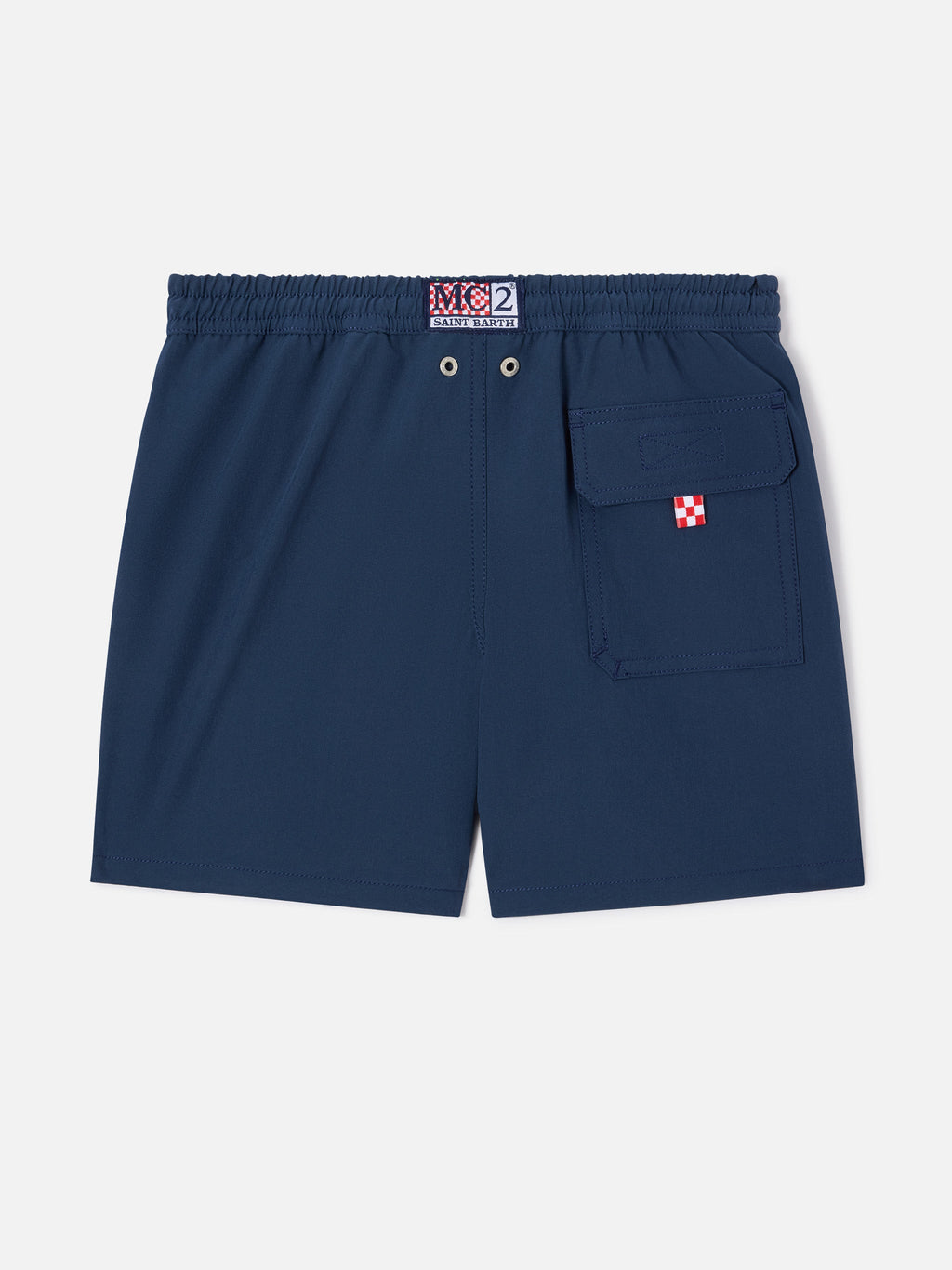 Costume mare Comfort Jr blu navy con ricamo logo giallo fluo