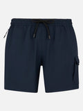Costume mare Comfort Travel blu navy con ricamo palma