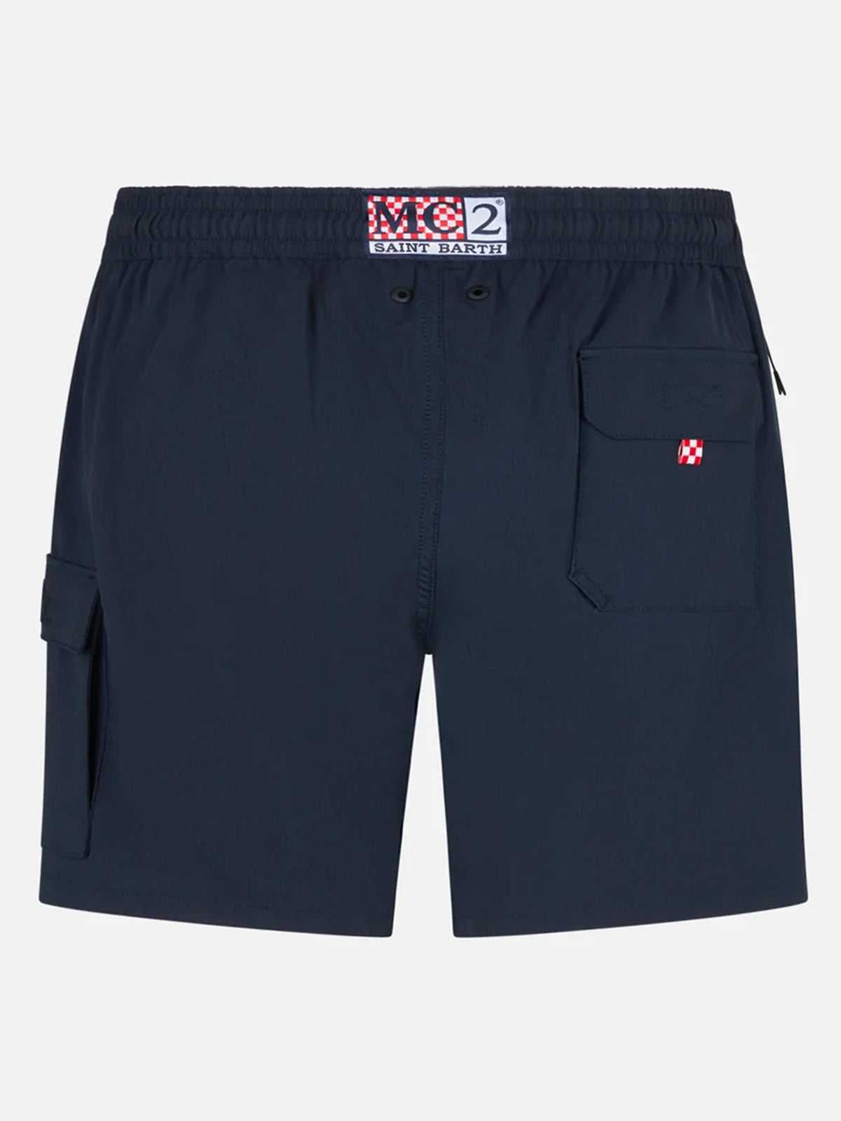 Costume mare Comfort Travel blu navy con ricamo palma