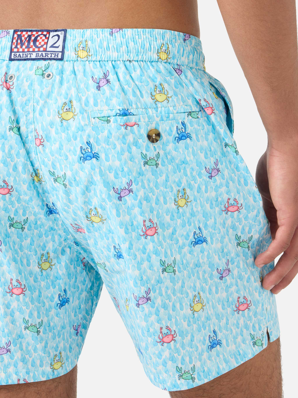 Costume mare Comfort Light bianco con stampa granchi