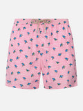Costume mare Comfort Light rosa con stampa tartarughe e onde