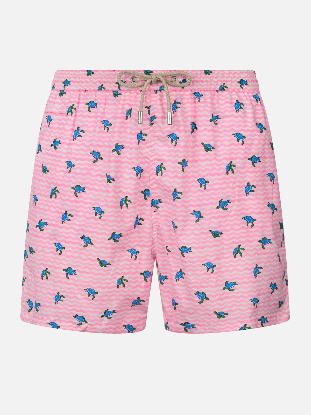 Costume mare Comfort Light rosa con stampa tartarughe e onde