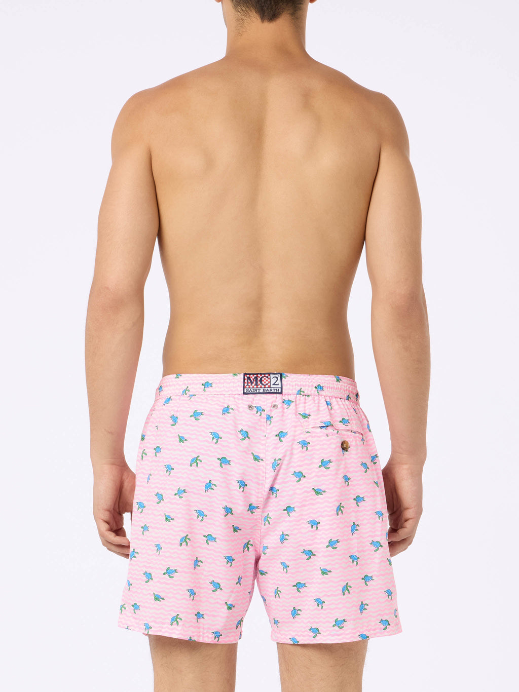 Costume mare Comfort Light rosa con stampa tartarughe e onde
