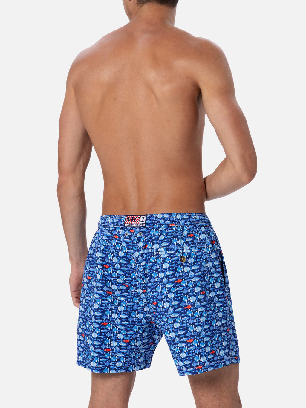 Costume mare Comfort Light blu navy con stampa pesci