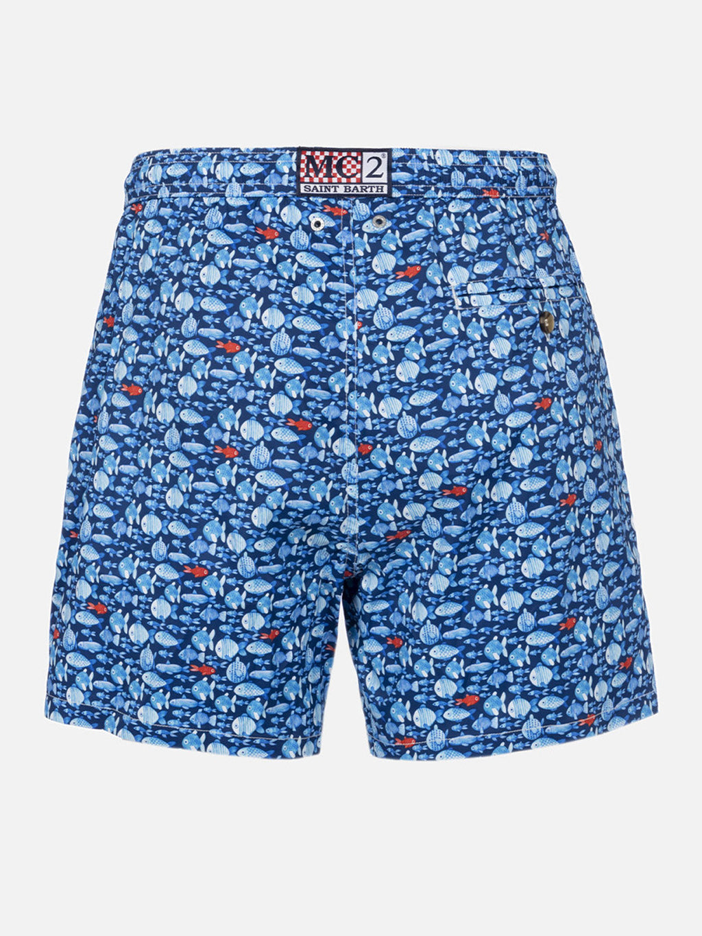 Costume mare Comfort Light blu navy con stampa pesci