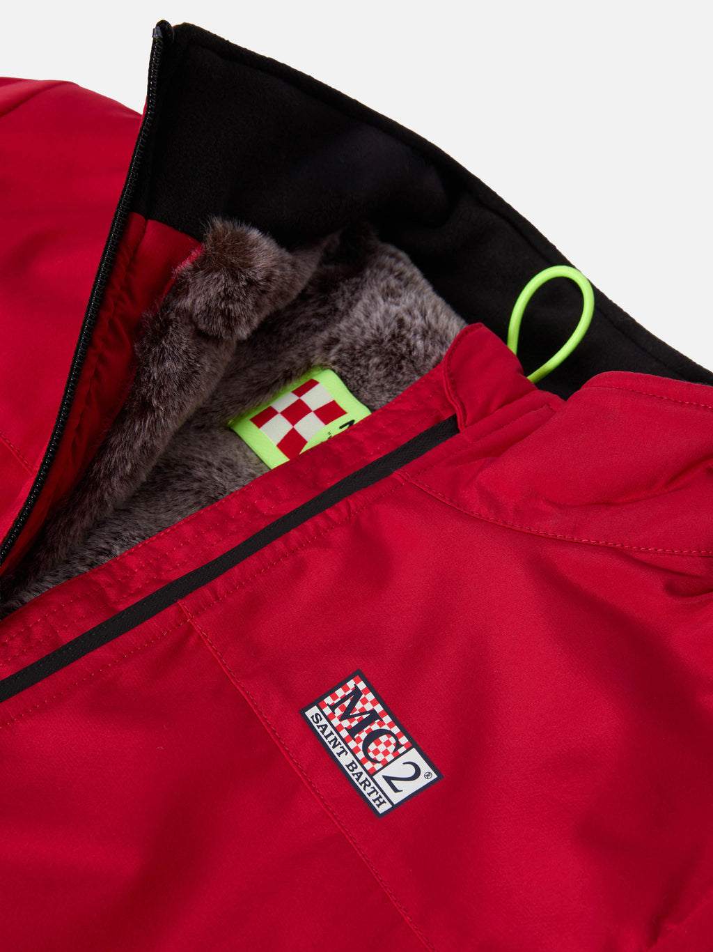 Bomber Country Jr rosso con fodera effetto pelliccia product image 2