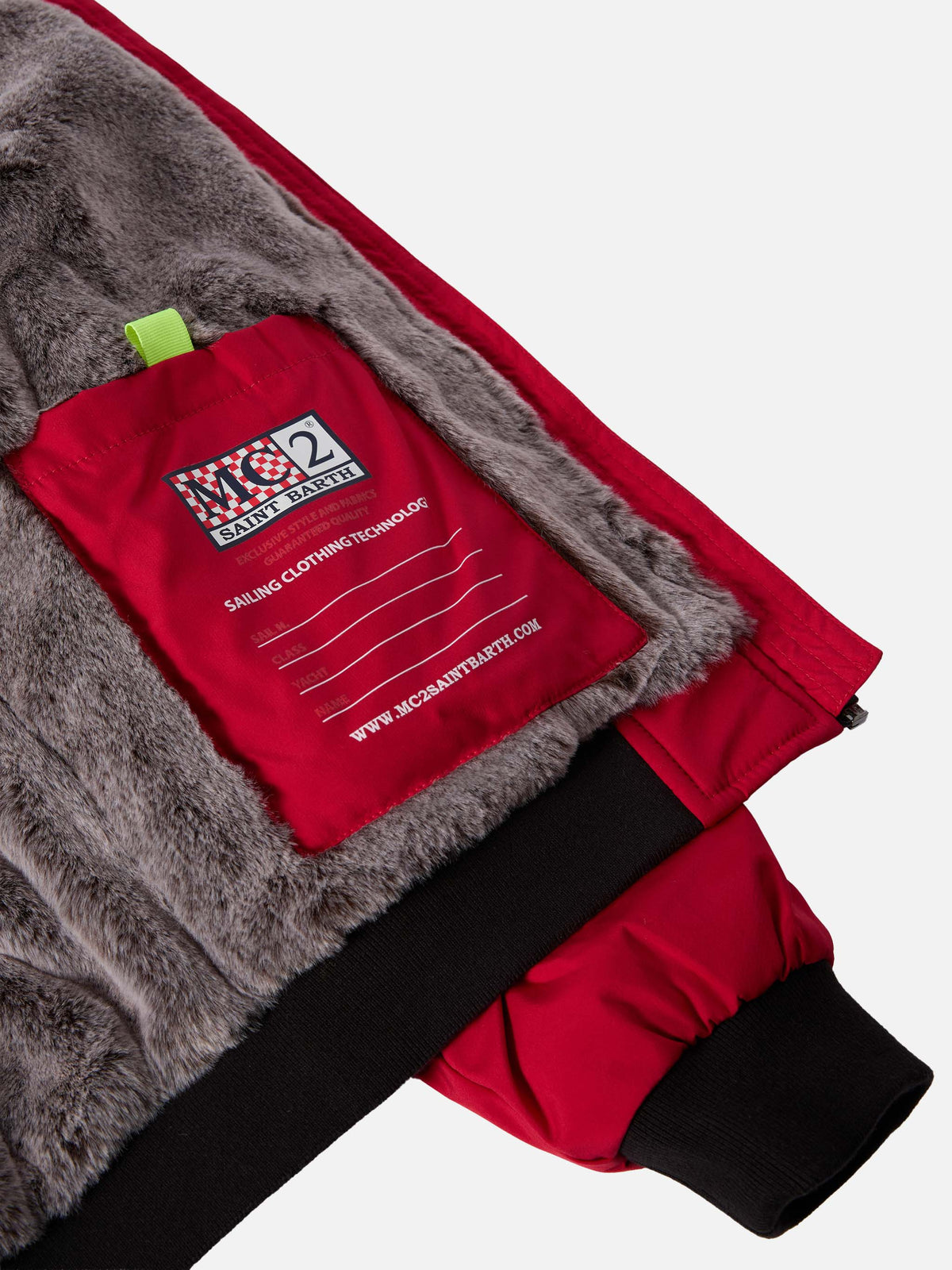 Bomber Country Jr rosso con fodera effetto pelliccia product image 4