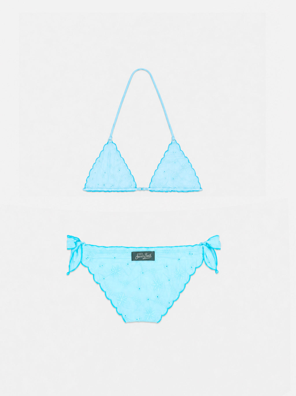 Bikini Cris verde acqua in sangallo
